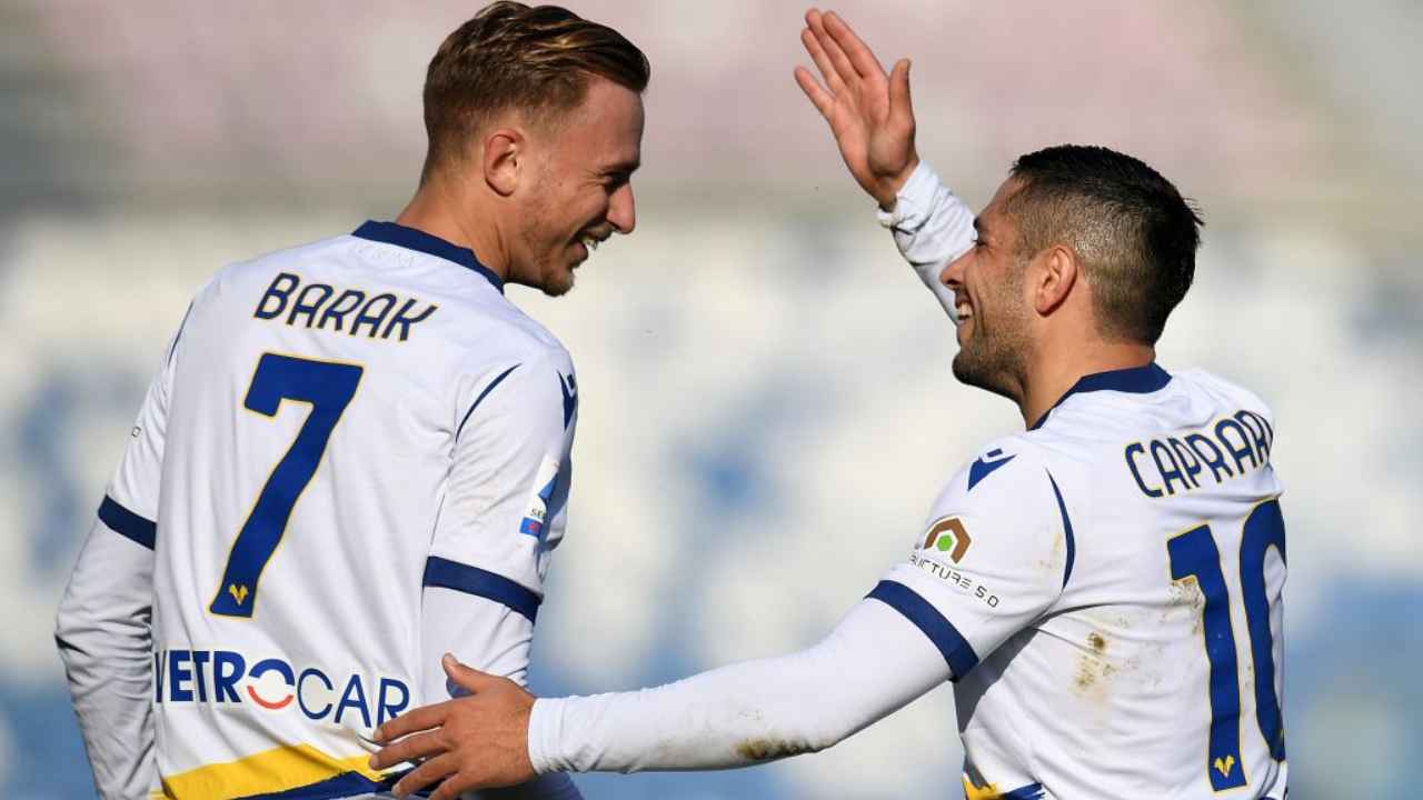 Barak e Caprari in Sassuolo-Hellas Verona