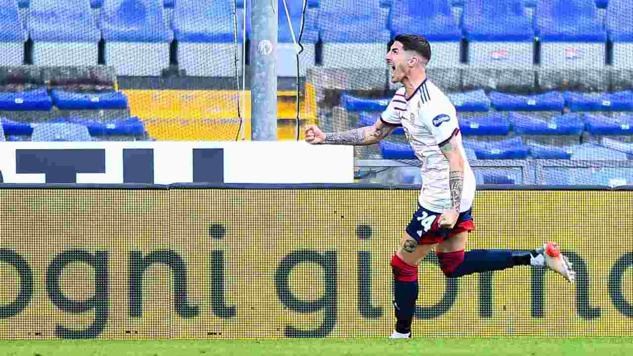 Deiola in gol in Sampdoria-Cagliari 