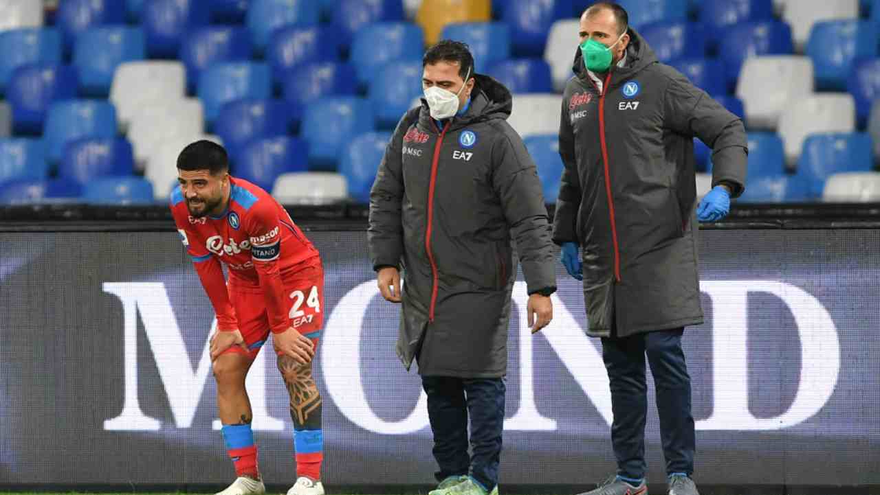 Napoli, infortunio per Insigne 