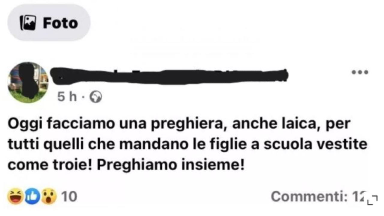 Il post dell'ex professore del Righi © Facebook