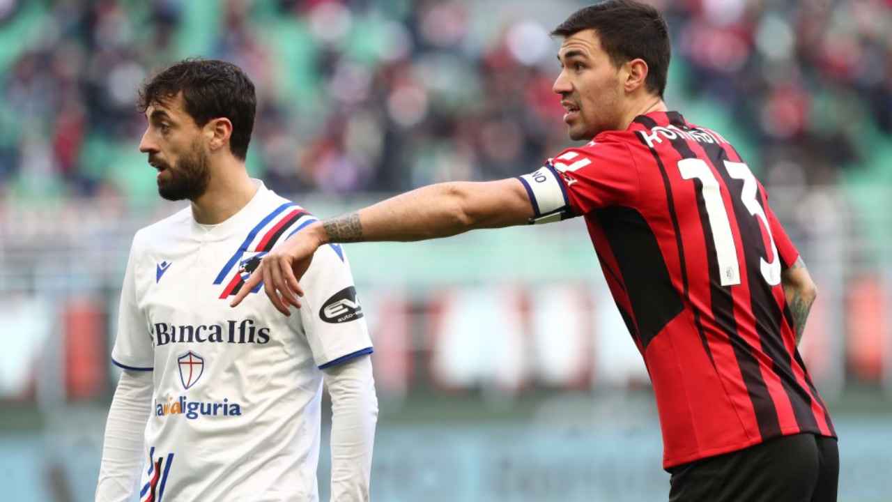 Romagnoli e Caputo in Milan-Sampdoria 