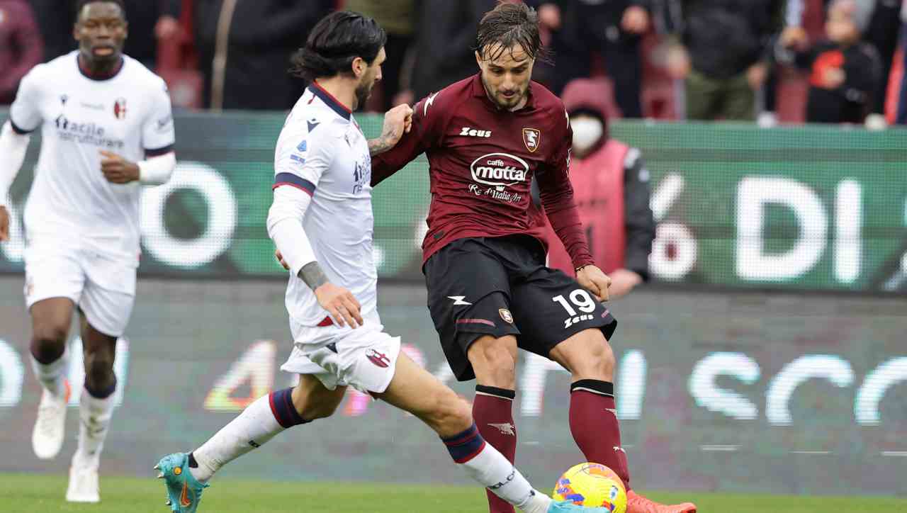 Soriano e Verdi in Salernitana-Bologna