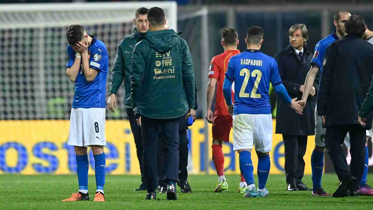 La disperazione dei calciatori dell'Italia