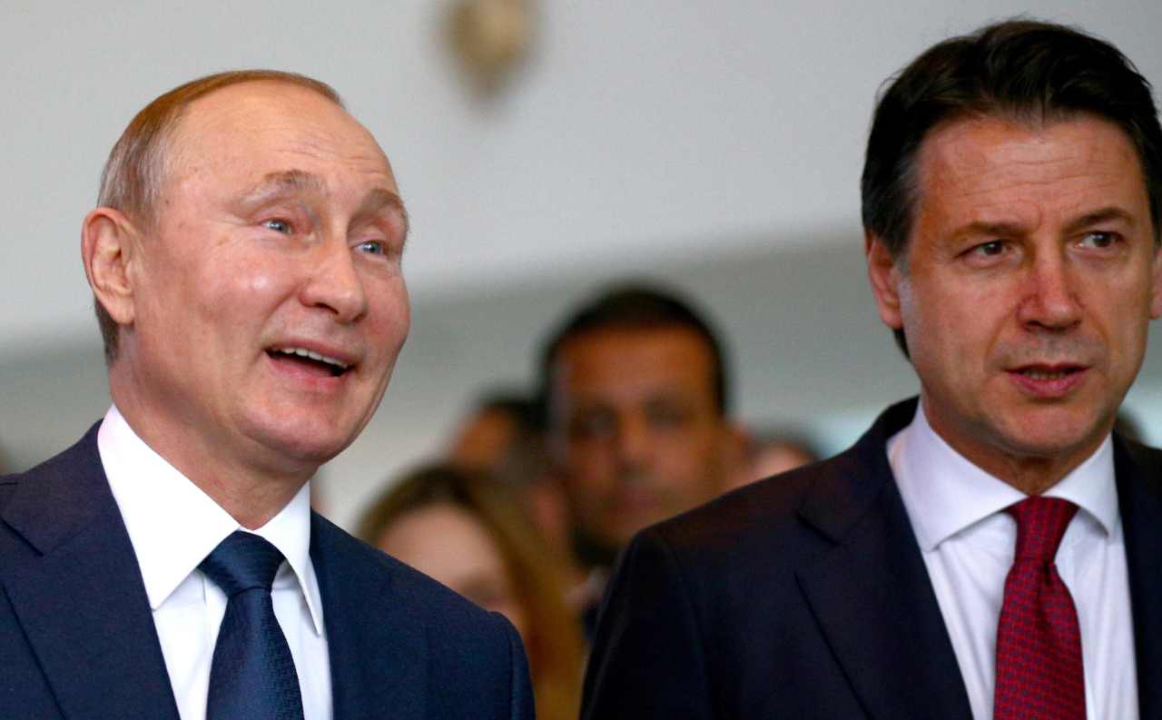 Vladimir Putin e Giuseppe Conte