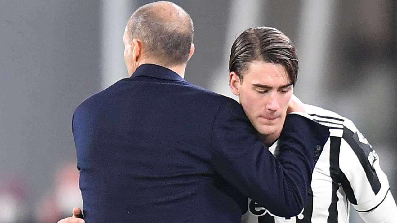 Allegri critica Vlahovic a fine gara