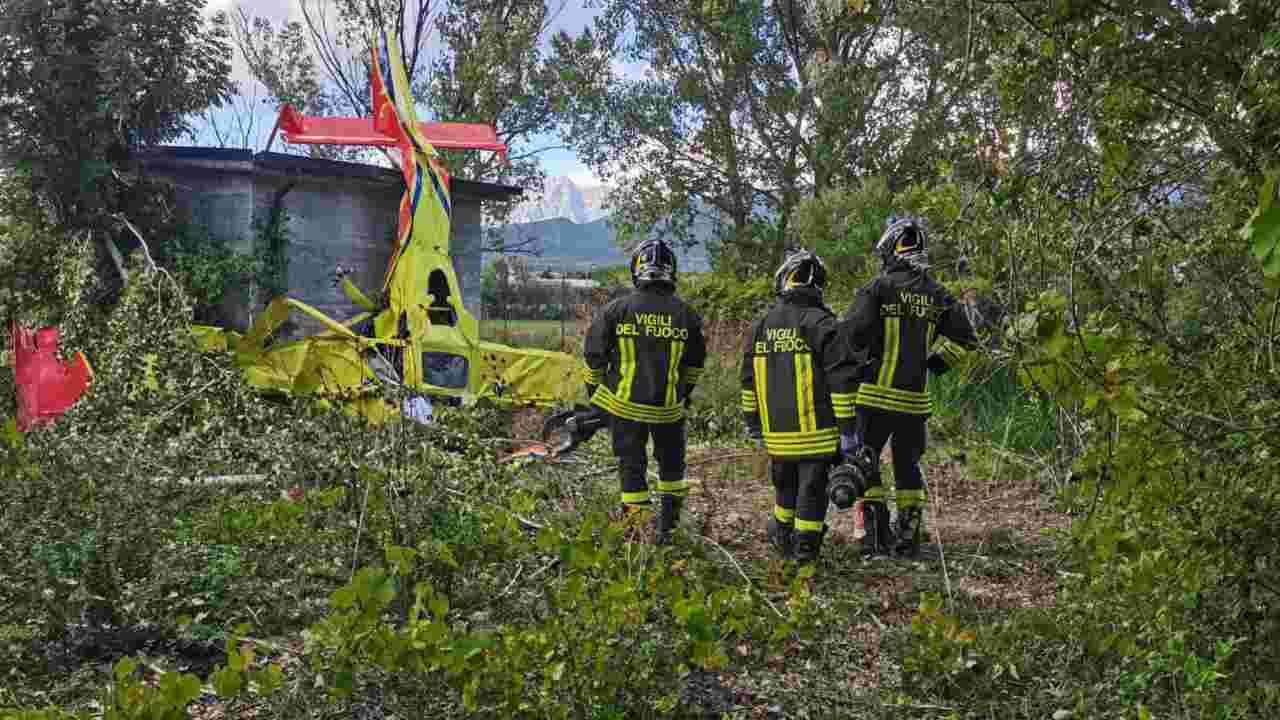 Aereo precipitato a L'Aquila