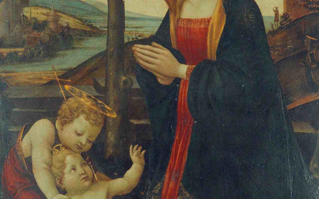 "Madonna col Bambino e San Giovannino", c'è un ufo nel dipinto del 1400? (Ansa)