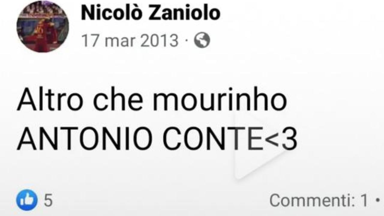 Il preferito di Zaniolo era Antonio Conte e non Mourinho 