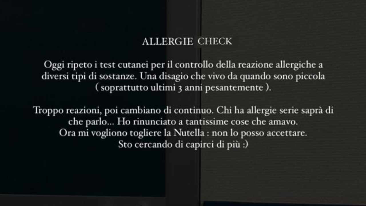 Giulia De Lellis prove allergiche