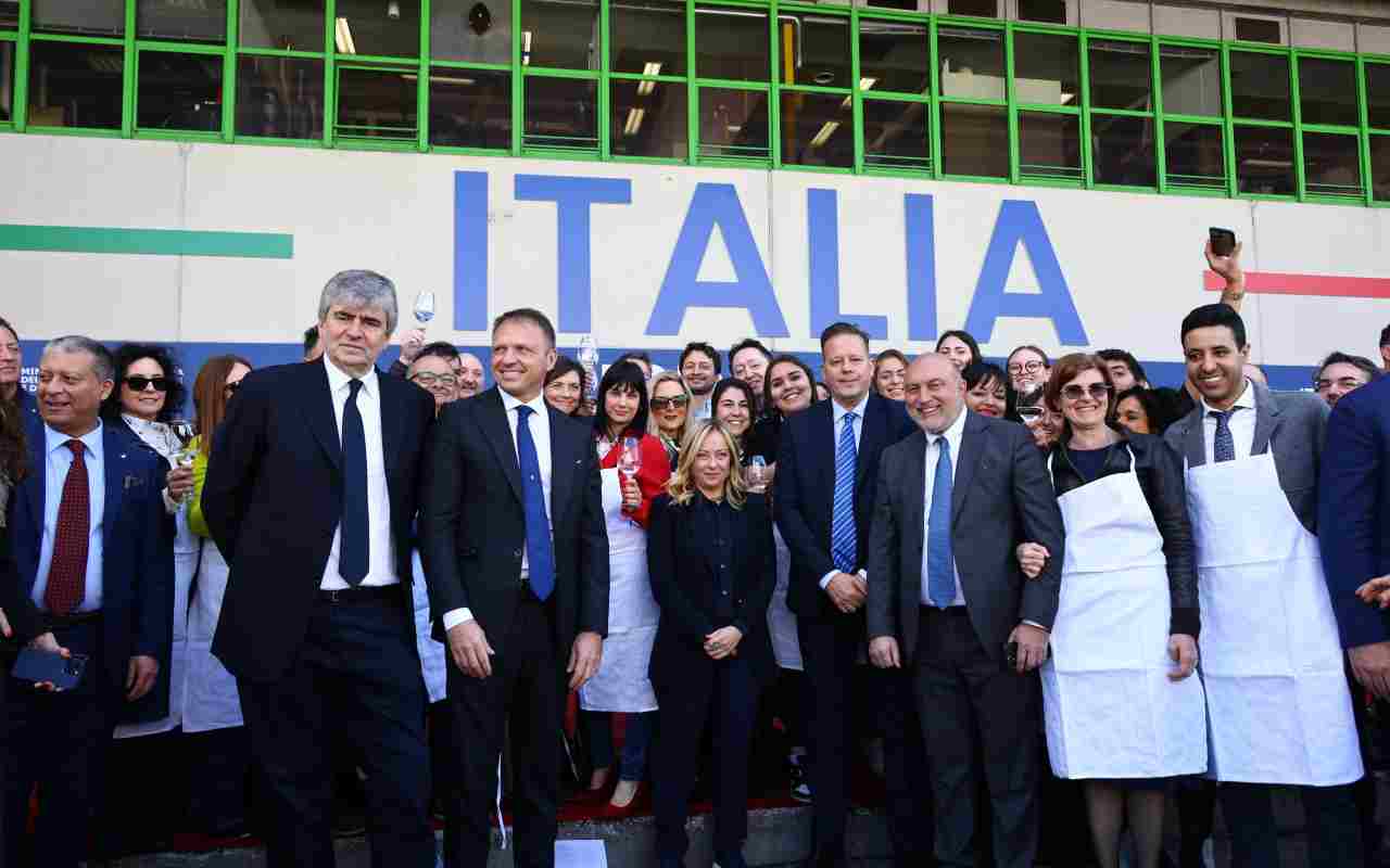 Giorgia Meloni, presidente del Consiglio, al Vinitaly di Verona. 