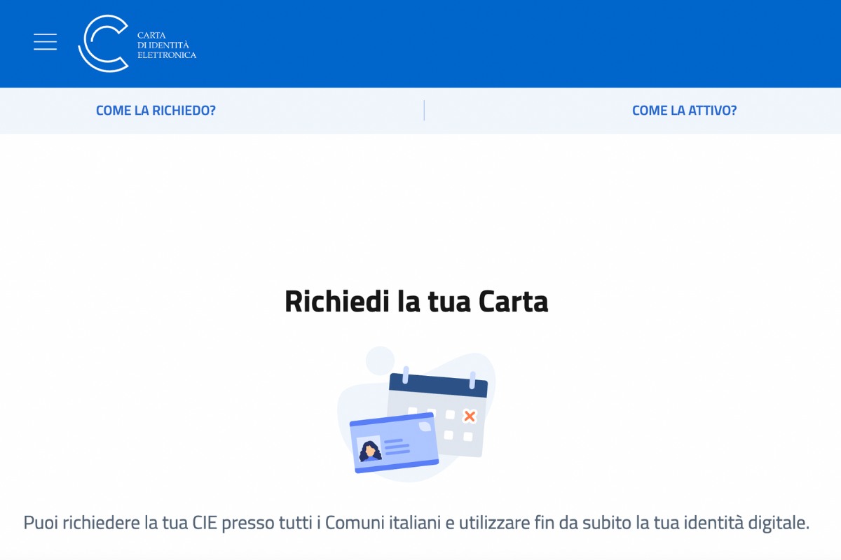 Il portale per prenotare un appuntamento sulla carta d'identità