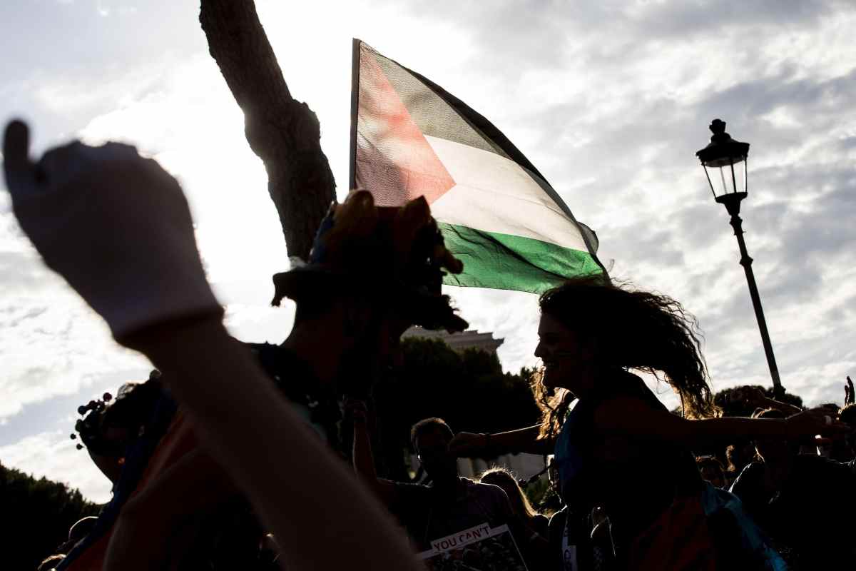 Palestina corteo La Sapienza tensioni