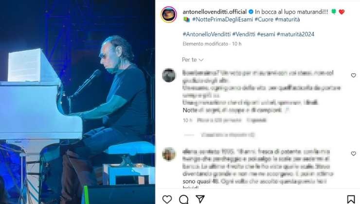 antonello venditti dedica maturità notte prima degli esami 