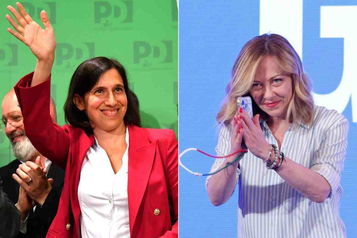 Elly Schlein e Giorgia Meloni in occasioni pubbliche