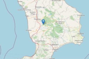 Epicentro del terremoto di oggi in Calabria