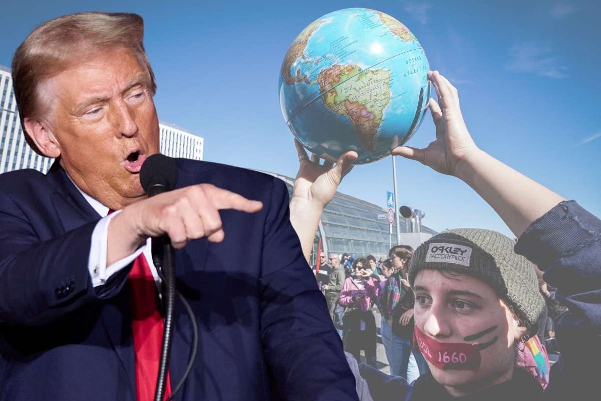 Donald Trump e una manifestante dei Fridays for Future