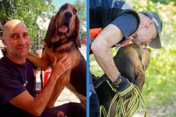 Massimiliano Galletti con i suoi cani