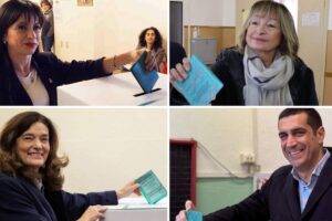 Stefania Proietti, Donatella Tesei, Elena Ugolini, Michele De Pascale, al voto per le elezioni regionali in Emilia Romagna ed in Umbria