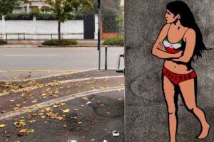 un murales di una ragazza in intimo