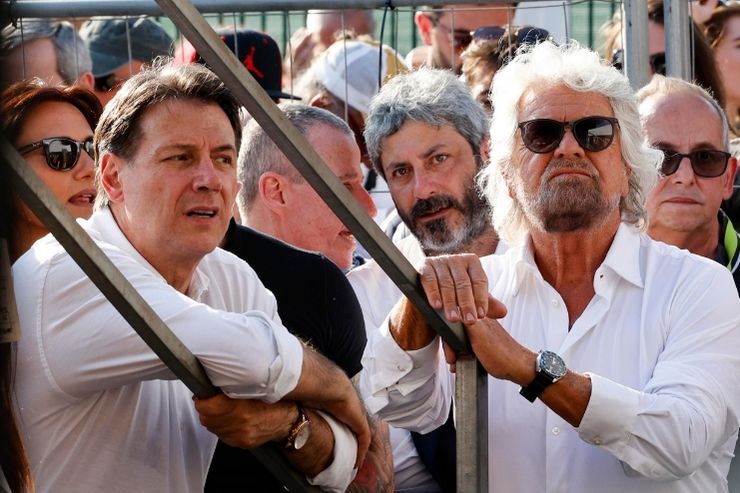 Giuseppe Conte e Beppe Grillo prima che i loro rapporti si incrinassero