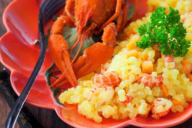 Risotto natalizio alternativo ai frutti di mare e zafferano