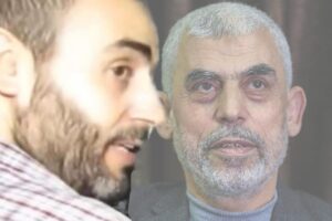 Sullo sfondo Yahia Sinwar e in primo piano il fratello minore Mohammad