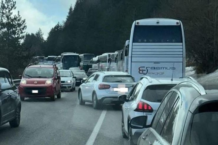 Il traffico per arrivare a Roccaraso