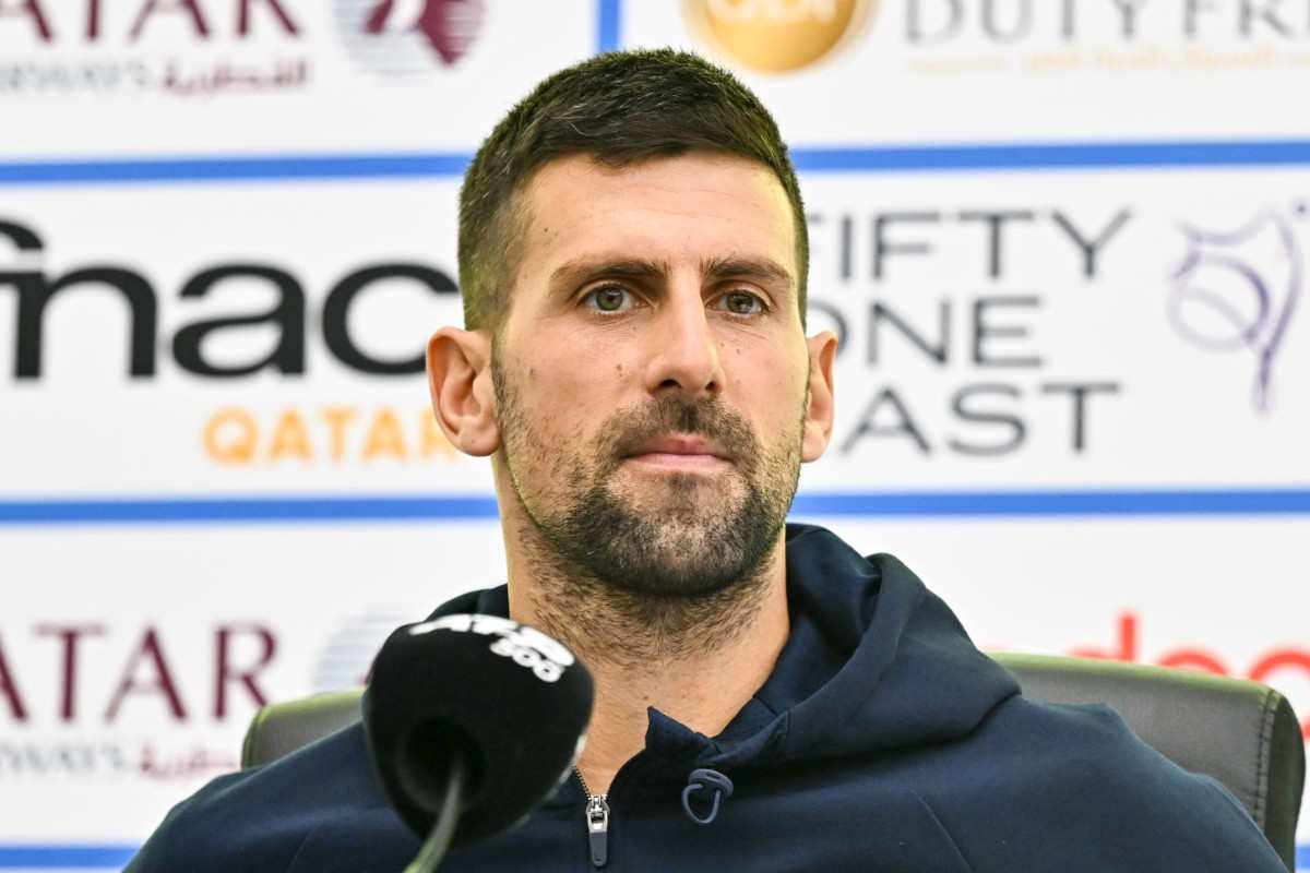 Novak Djokovic in conferenza stampa a Doha