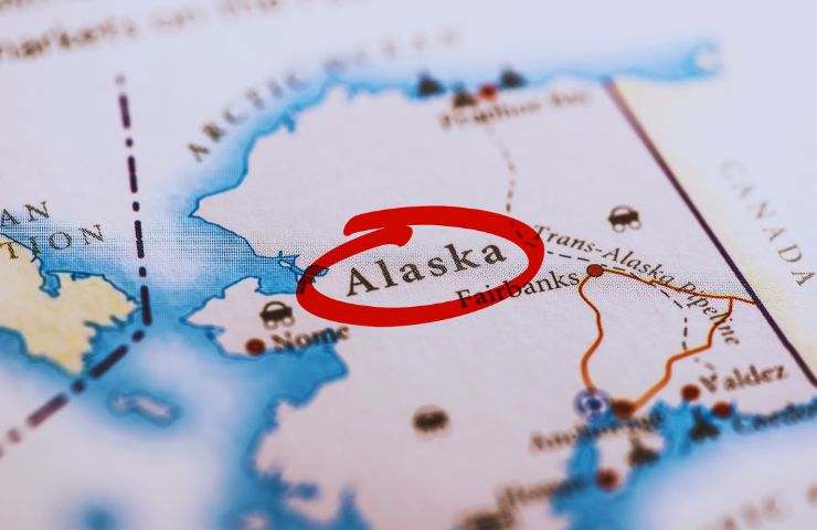 la mappa dell'alaska