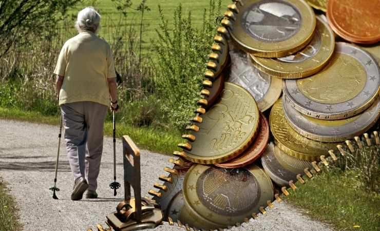 Pensionata cerniera euro monete