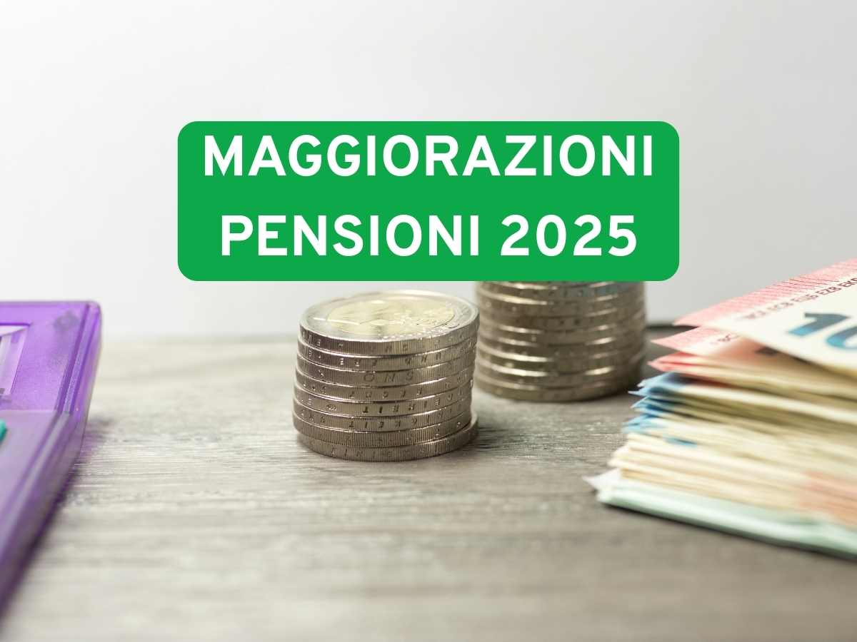 Soldi calcolatrici scritta maggiorazioni pensione 2025