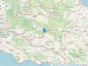 Epicentro del terremoto in provincia di Frosinone del 20 marzo 2025