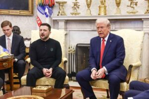 Volodymyr Zelensky e Donald Trump allo Studio Ovale